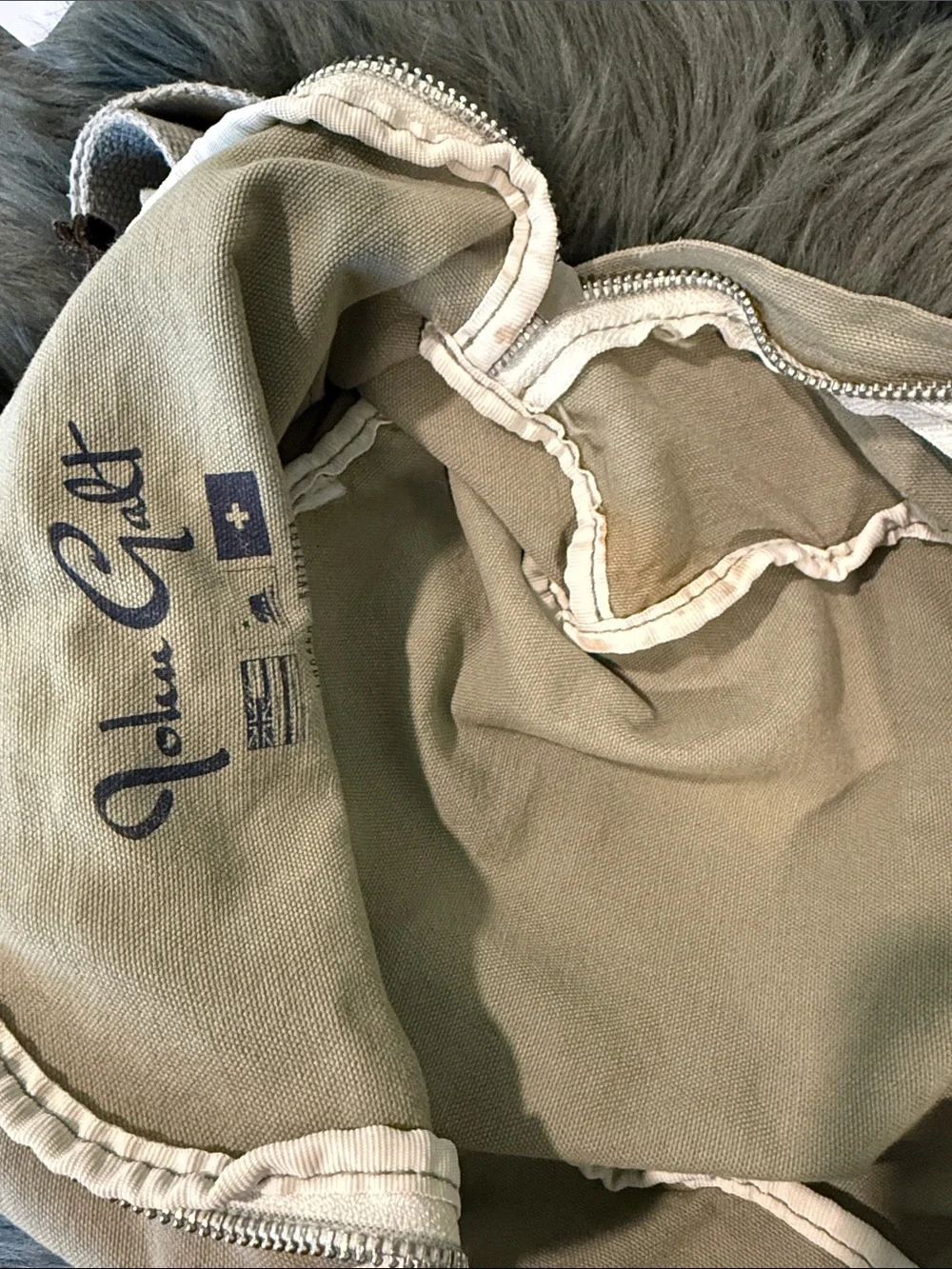 Brandy Melville khaki canvas mini backpack
